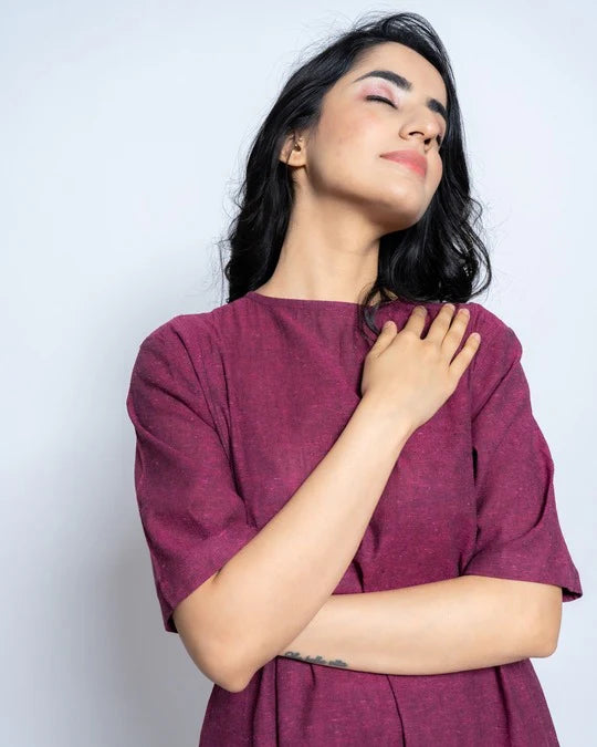 Women Solid Cotton Kurta Set