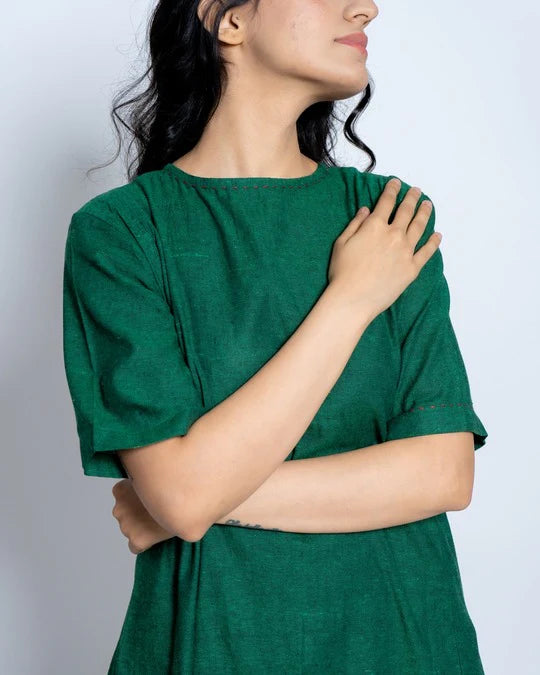 Women Solid Cotton Kurta Set