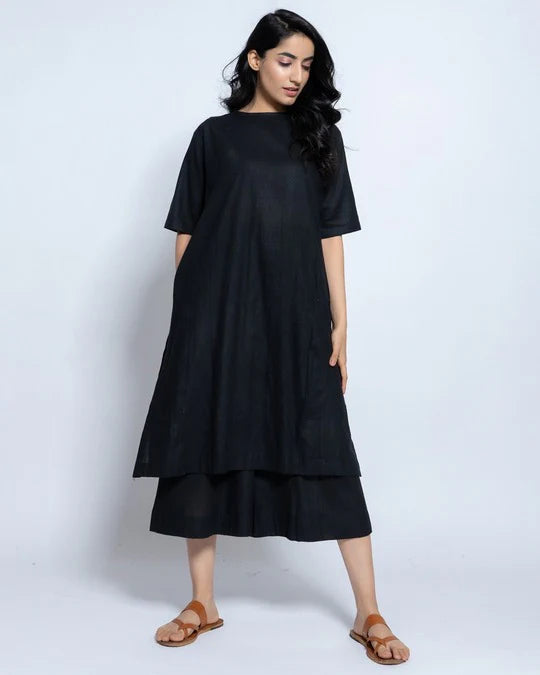 Women Solid Cotton Kurta Set