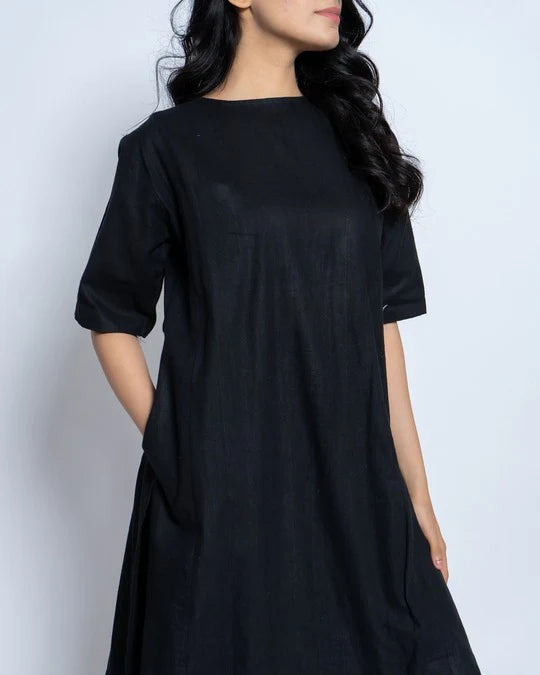 Women Solid Cotton Kurta Set