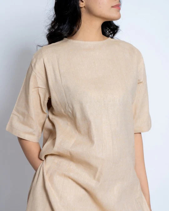 Women Solid Cotton Kurta Set