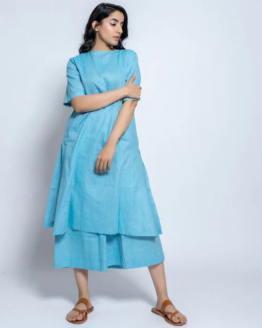 Women Solid Cotton Kurta Set