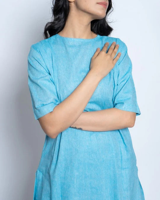 Women Solid Cotton Kurta Set