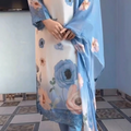 Elegant Floral Print Chiffon Salwar Kameez Set