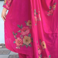 Elegant Pink Floral Printed Anarkali Suit Set with Dupatta
