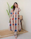 Cream A-Line Cotton Kurta Set