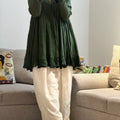 Emerald Bloom Embroidered Gathered Co-ord Set