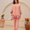 Peach Blossom Mul Chanderi Festive Co-ord