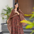 Brown Cotton Suit Set