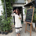 Cotton Kurta Set with Contrast White Border