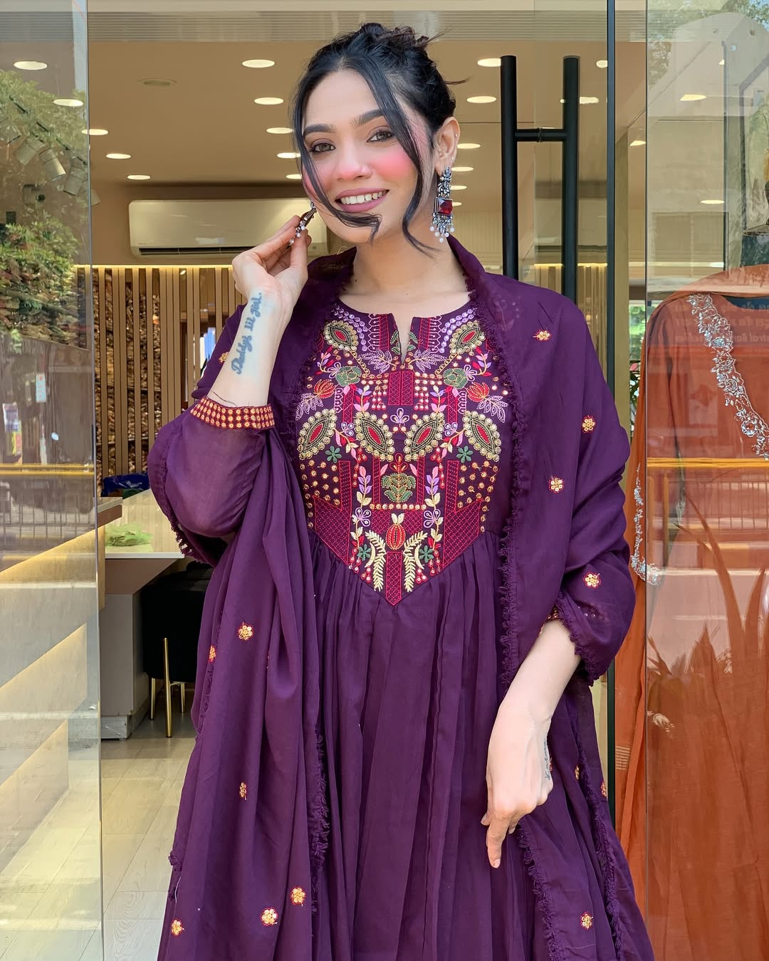 Purple Color Premium Cotton Suit Set