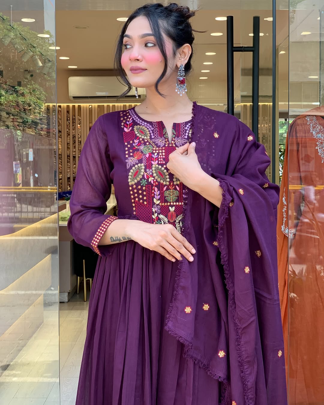 Purple Color Premium Cotton Suit Set