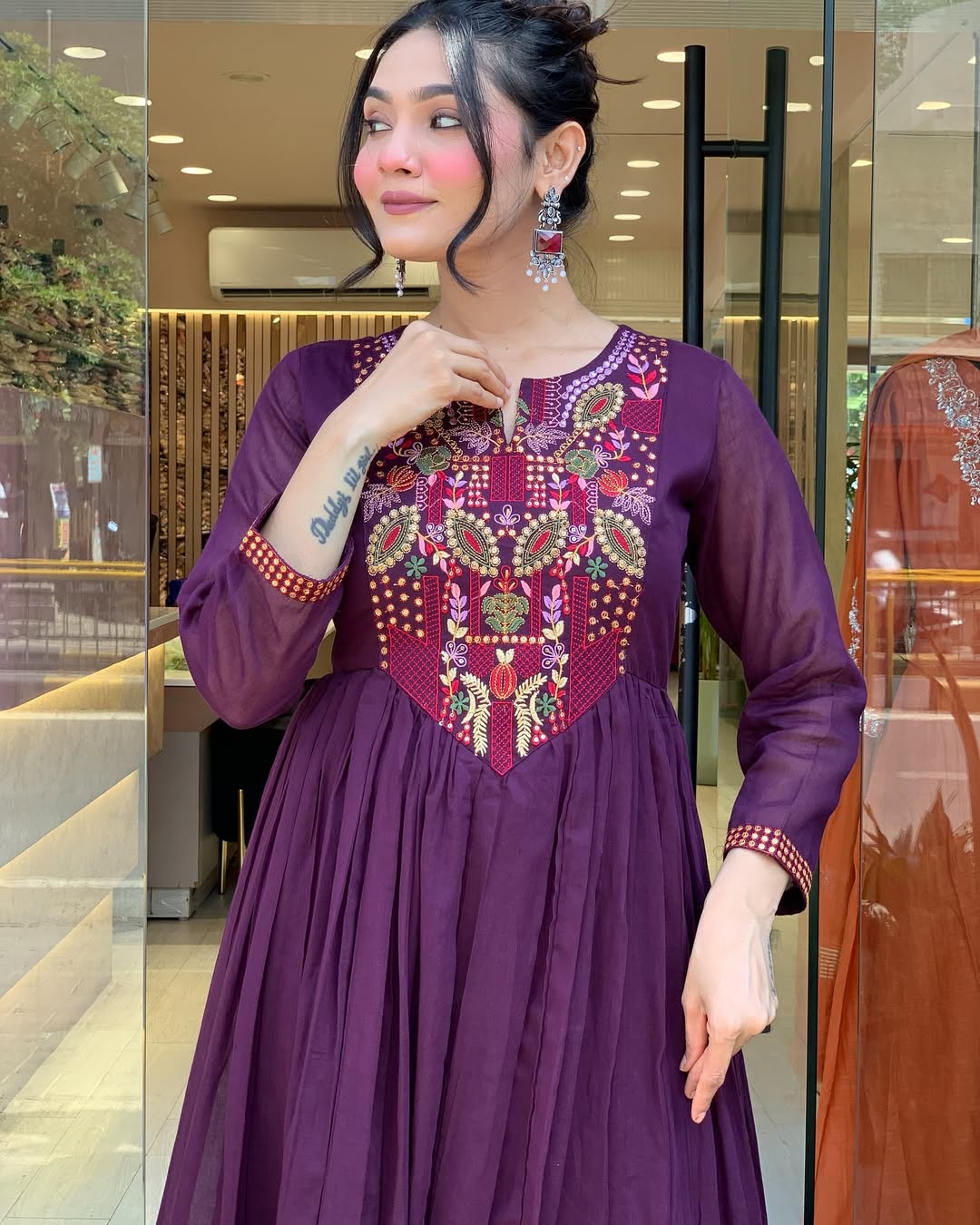 Purple Color Premium Cotton Suit Set