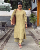 Cotton Plain Kurta Set