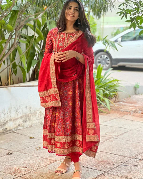 EXCLUSIVE DESIGNER HEAVY COTTON WITH EMBROIDERY WORK SUIT