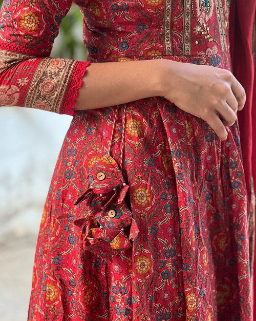 EXCLUSIVE DESIGNER HEAVY COTTON WITH EMBROIDERY WORK SUIT
