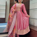 Peach Color Silk Heavy Embroidery Salwar Suit