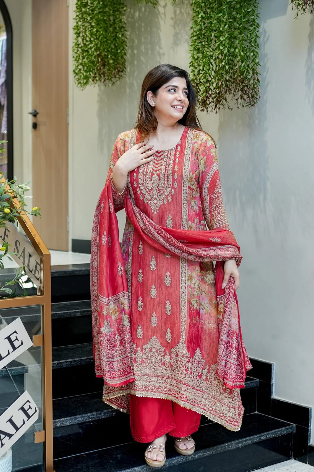 WOMEN EMBROIDERED WITH HAND WORK SUIT SET