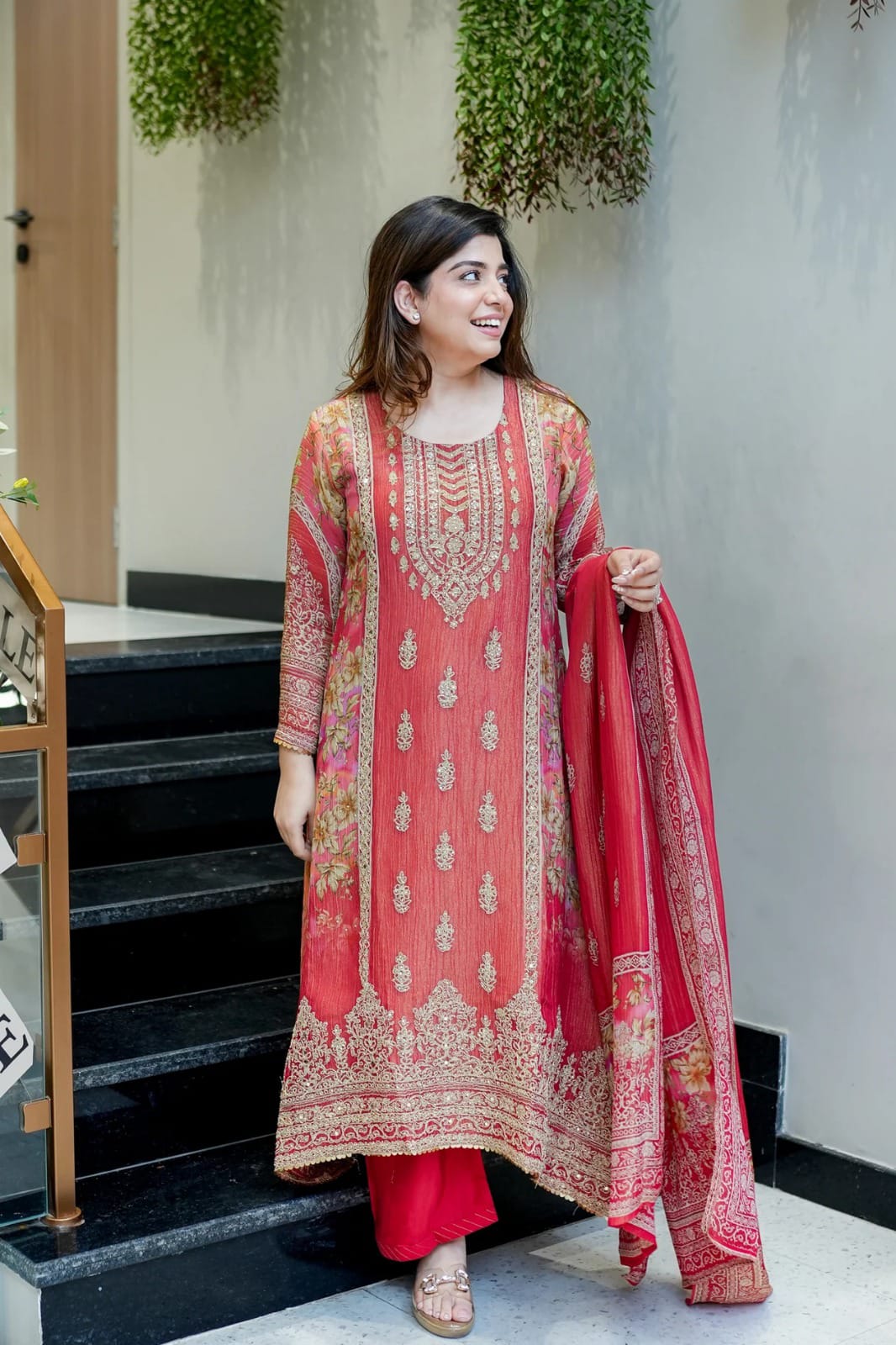 WOMEN EMBROIDERED WITH HAND WORK SUIT SET