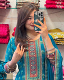 Teal Flared Suit Set