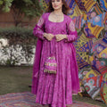 Graceful digital print gown with plazo dupatta