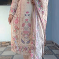 Pastel Floral Printed Kurta Set with Dupatta