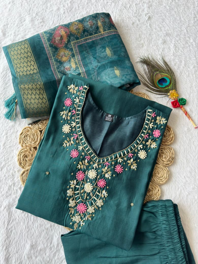 New Designers Kurta Pent Dupatta Set