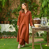Brown Cotton Kurta