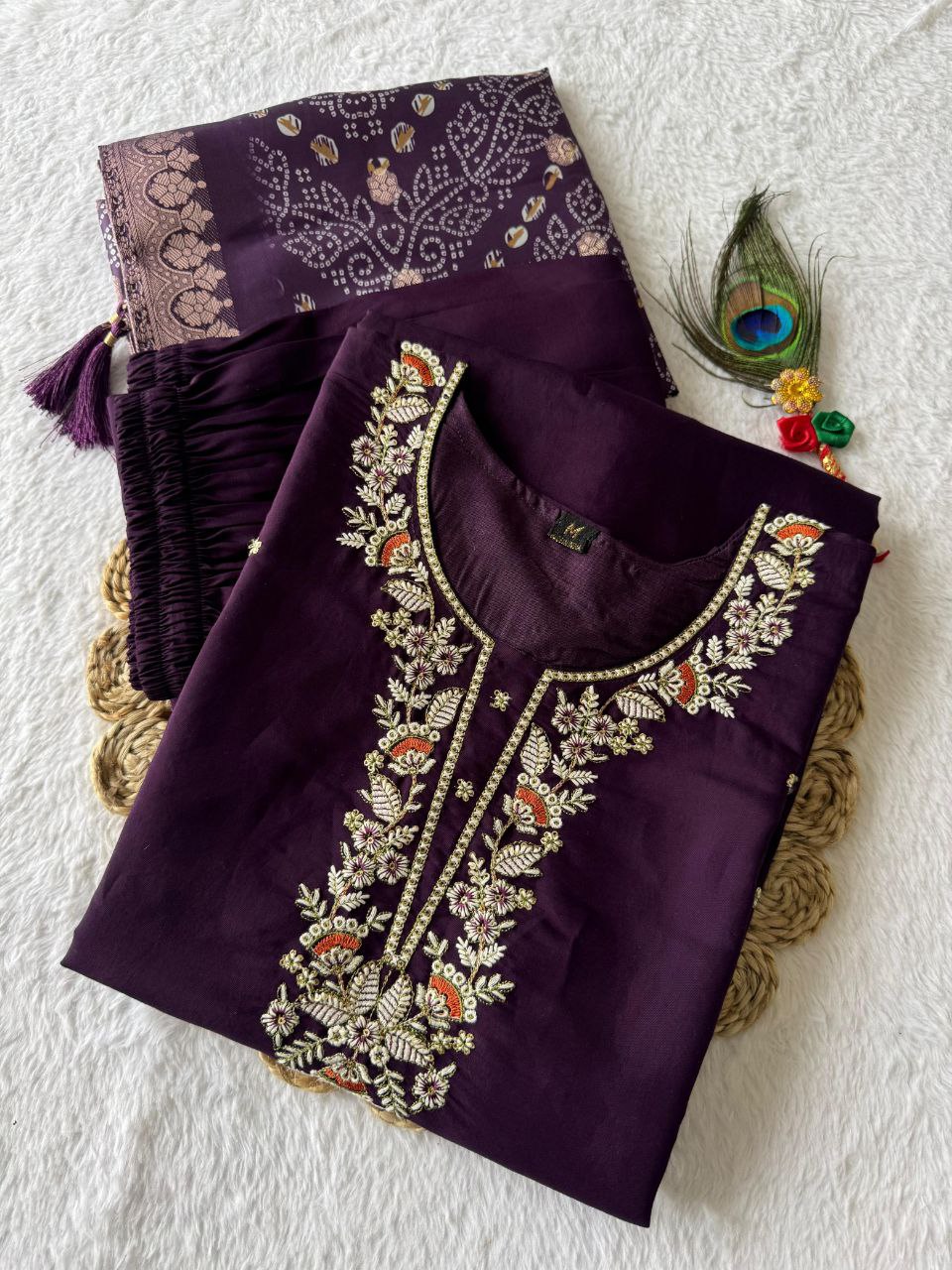 New Designers Kurta Pent Dupatta Set