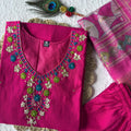 New Beautiful Hand Work Designers Kurta Pent Dupatta Set