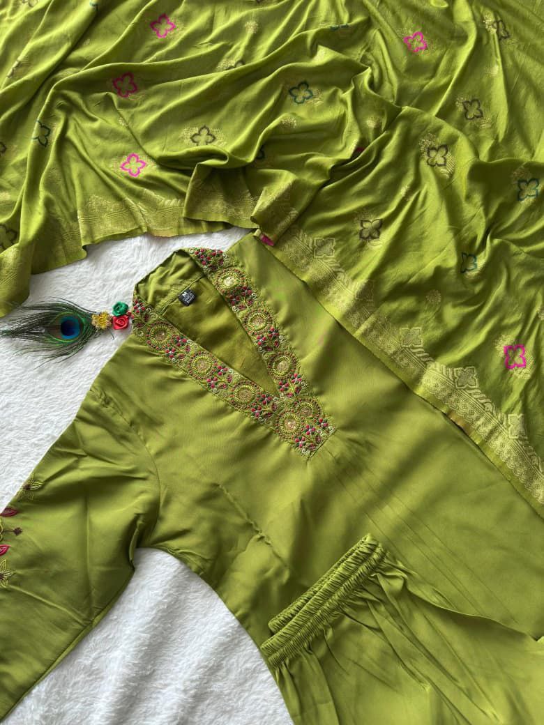 New Designers Kurta Pent Dupatta Set