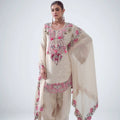 Traditional Farshi Palazzo Set with Rich Thread Embroidery