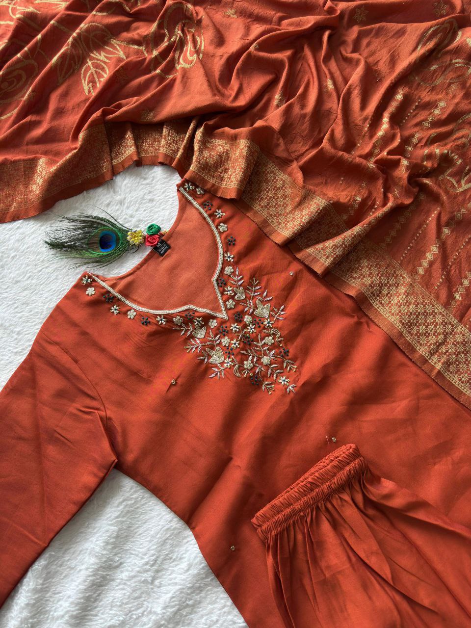 New Designers Kurta Pent Dupatta Set