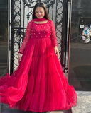 Red Georgette Anarkali Set