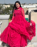 Red Georgette Anarkali Set