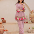 Purple Blossom Mul Chanderi Festive Co-ord