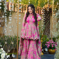 Petaline Pink Cosmos Sharara Set