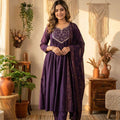 EXCLUSIVE DESIGNER HEAVY CHANDERI SILK WITH EMBROIDERY WORK SUIT