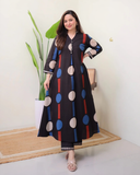 Black A-Line Cotton Kurta Set