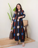Black A-Line Cotton Kurta Set